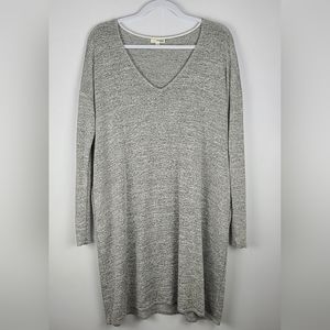 Wilfred Free Aritzia Gray Gail v-neck long sleeve  dress, sz M
